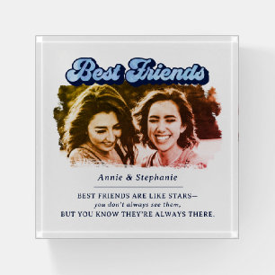 Retro Modern Best Friends Photo Paperweight