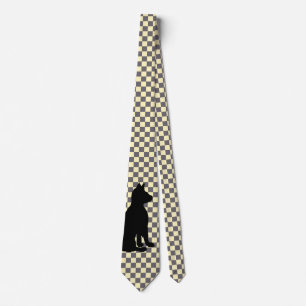 Retro Modern Black Cat Fashion CricketDiane Neck Tie