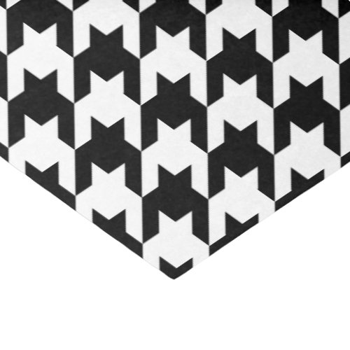 Retro Modern Black White Hounds_tooth Weaving Tissue Paper