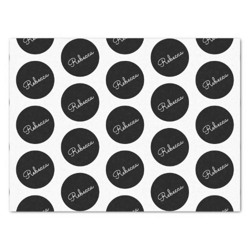 Retro_modern Black  White Polka Dot Design Tissue Paper