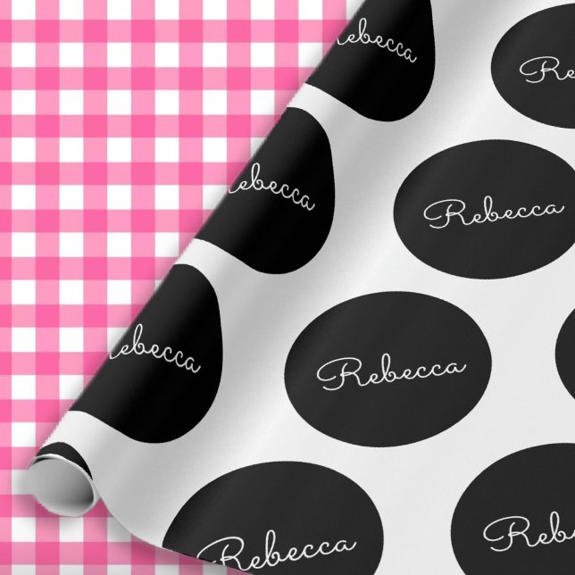 Retro-modern Black & White Polka Dot Design Wrapping Paper (Creator Uploaded)