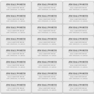 Retro-Modern Black & White Return Address Sticker