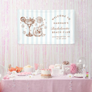 Retro Modern Blue & Brown Bachelorette Weekend Banner