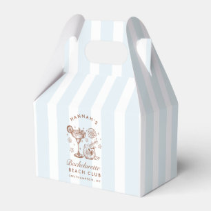 Retro Modern Blue & Brown Bachelorette Weekend Favor Boxes