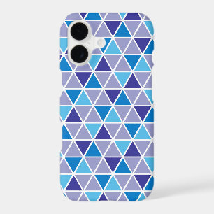 Retro Modern Blue Triangles Geometric Pattern iPhone 17 Case