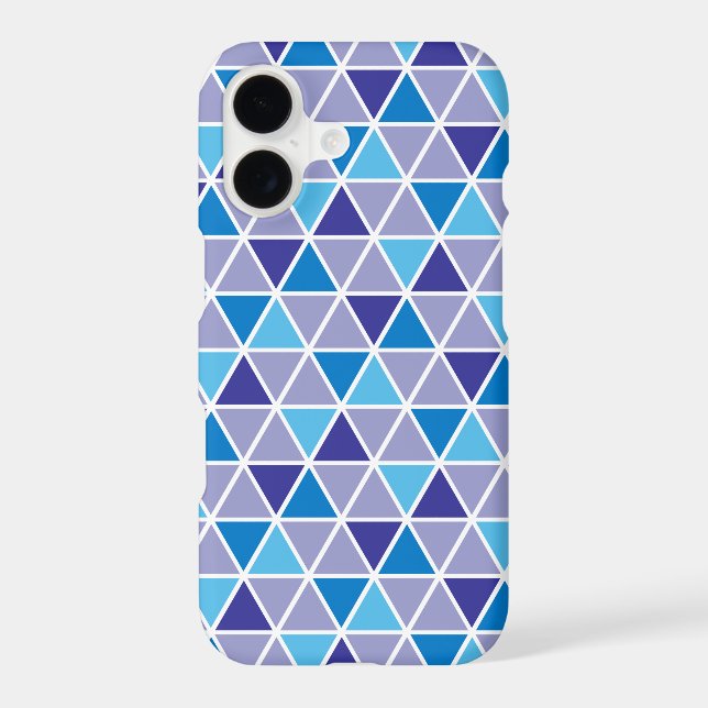 Retro Modern Blue Triangles Geometric Pattern Case-Mate iPhone Case (Back)