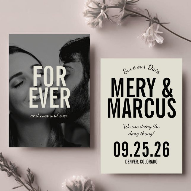Retro Modern Bold Yellow & Black Script Wedding  Save The Date (Creator Uploaded)