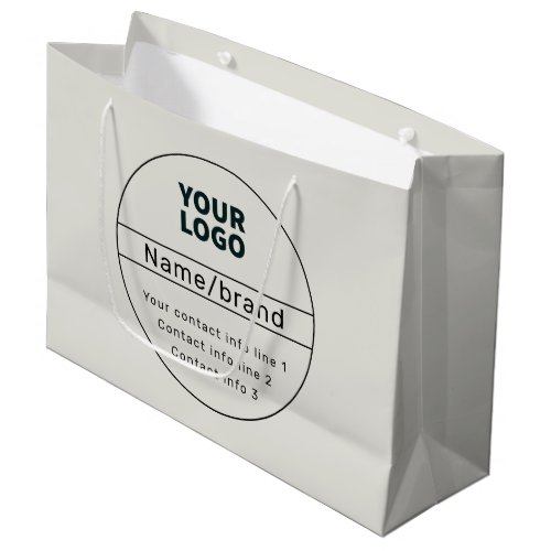 Retro_Modern Business or Brand Contact info Large Gift Bag