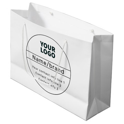 Retro_Modern Business or Brand Contact info Large Gift Bag
