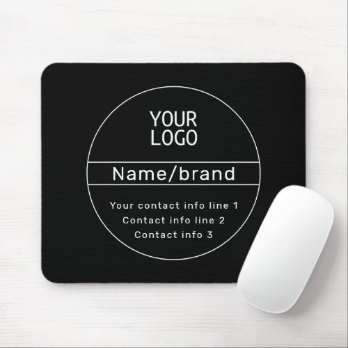 Retro_Modern Business or Brand Contact info Mouse Pad