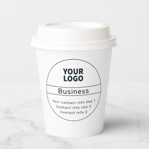 Retro_Modern Business or Brand Contact info Paper Cups