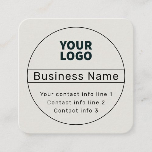 Retro_Modern Business or Brand Contact info Square Business Card