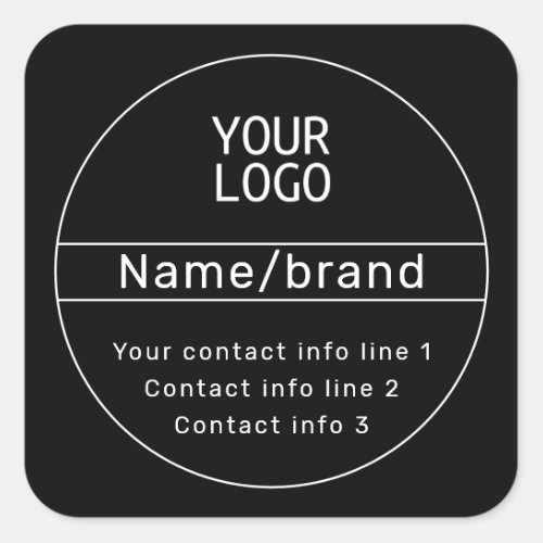 Retro_Modern Business or Brand Contact info Square Sticker