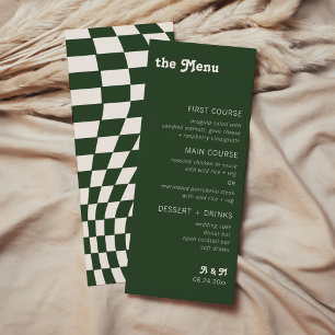 Retro Modern Chic Checker Menu