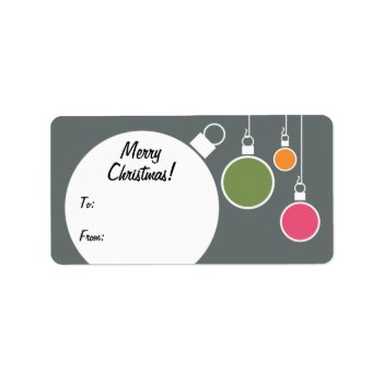 Retro Modern Christmas Gift Tag - Gray by mazarakes at Zazzle
