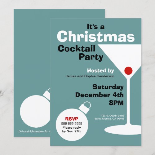 Retro Modern Christmas Party Invitation