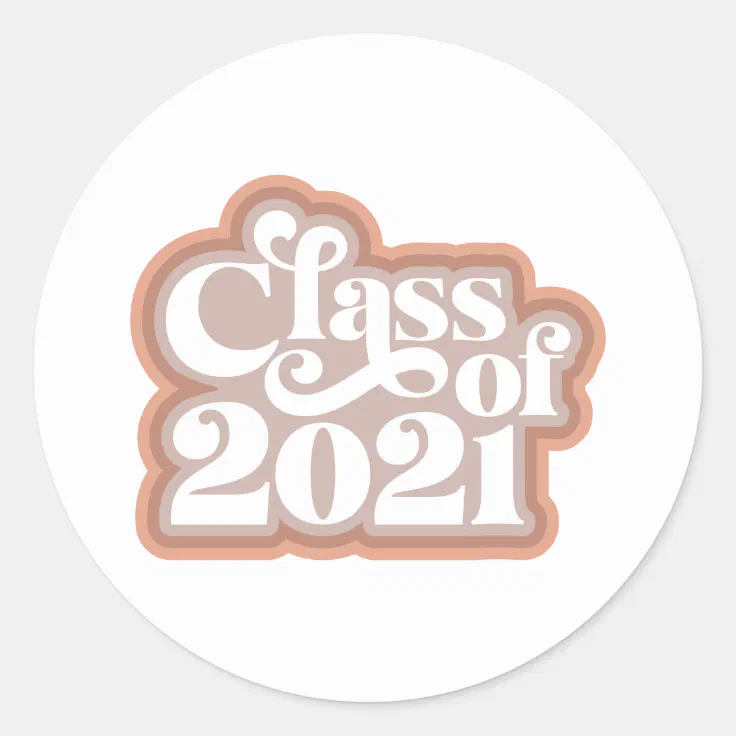 Retro Modern Class Of 2021 Classic Round Sticker | Zazzle