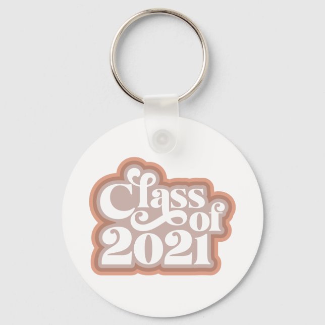 Retro Modern Class Of 2021  Keychain (Front)