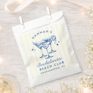 Retro Modern Cocktail Bachelorette Blue Favor Bag