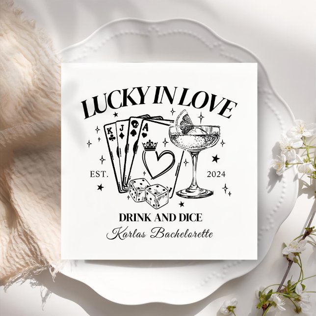 Retro Modern Cocktail Black Bachelorette Party Napkins (Creator Uploaded)