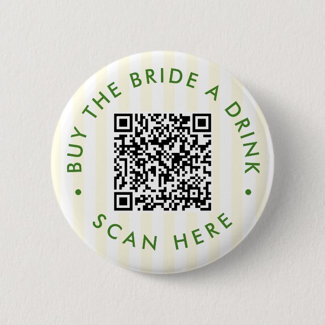 Retro Modern Cocktail Green Bachelorette Button (Front)