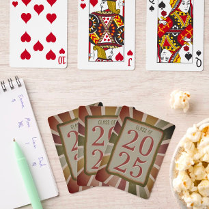 Retro Modern Colorful Class of 2025 Graduation Poker Cards
