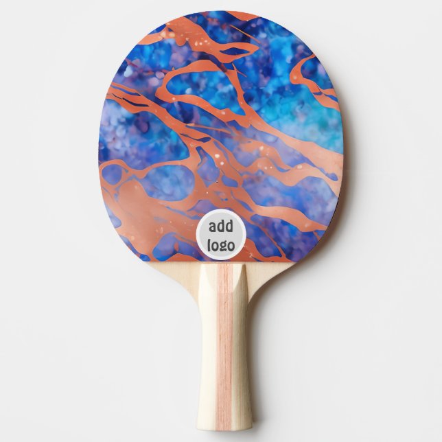  retro modern colorful logo simple  ping pong paddle (Front)