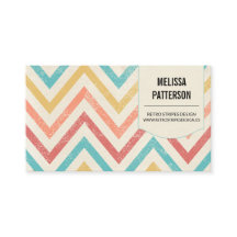 Retro Modern Colorful Stripes Business Card