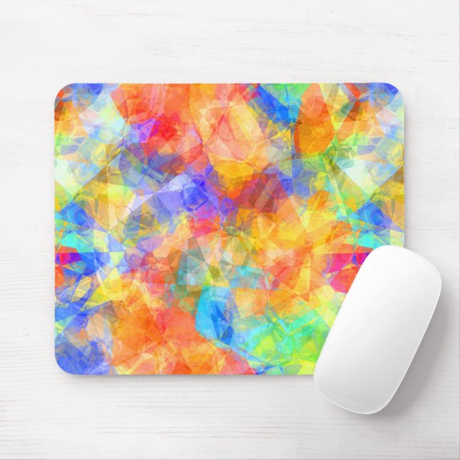 Retro Modern Cool Funky Polygon Mosaic Art Pattern Mouse Pad (With Mouse)
