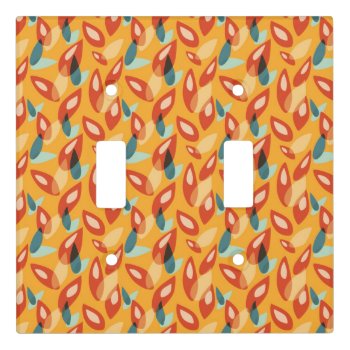 Retro Modern Cool Geometric Yellow Orange Pattern Light Switch Cover by borianag at Zazzle