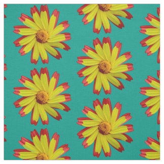 Retro Modern Daisy Floral Fabric