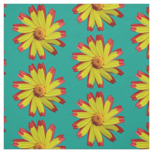 Retro Modern Daisy Floral  Fabric