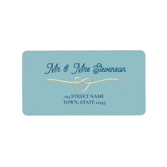 Retro Modern Dusty Blue Return Address Label (Front)