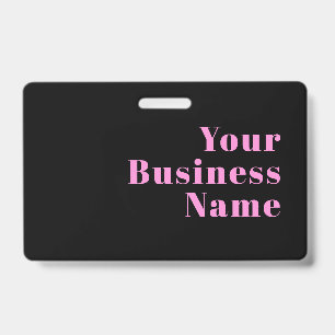 Retro-modern Editable Text Black & Pink Badge