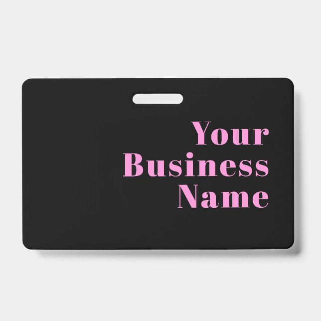Retro-modern Editable Text | Black & Pink Badge (Front)