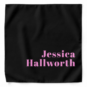 Retro-modern Editable Text   Black & Pink Bandana