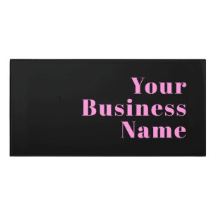 Retro-modern Editable Text Black & Pink Door Sign