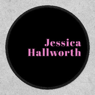 Retro-modern Editable Text Black & Pink Patch