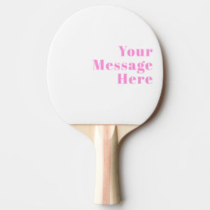 Retro-modern Editable Text   Black & Pink Ping Pong Paddle
