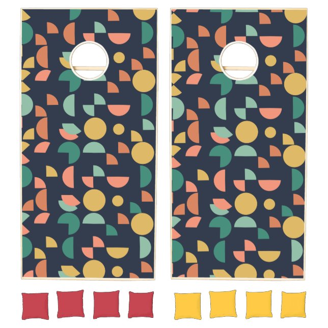 Retro Modern Elegant Geometric Tribal Cornhole Set (Set)