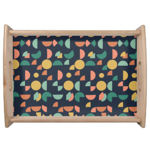 Retro Modern Elegant Geometric Tribal Serving Tray