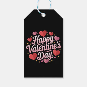 Retro Modern Elegant Happy Valentine's Day Hearts Gift Tags