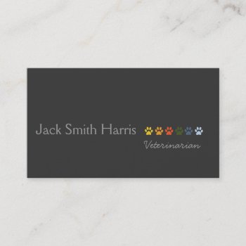 Retro Modern Elegant Pets Paws Professional Business Card by 911business at Zazzle