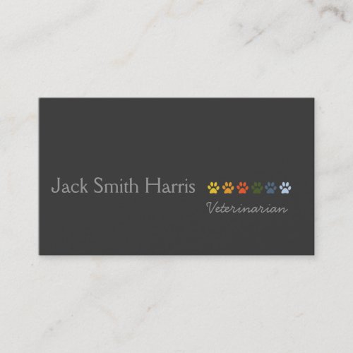 Stylish Elegant Pretty Colored Paws Business Card