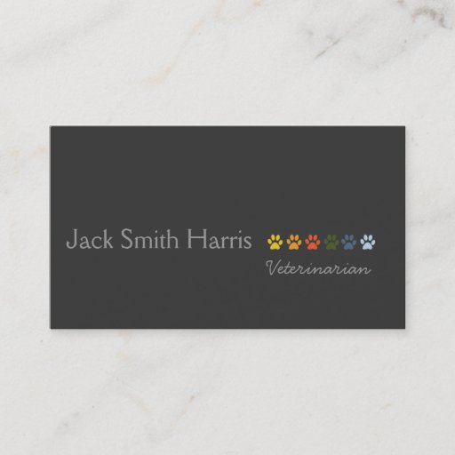 Customizable Stylish Elegant Pretty Colored Paws Business Card
