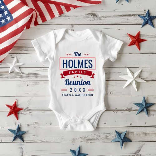 Retro Modern Family Reunion Logo Baby Bodysuit