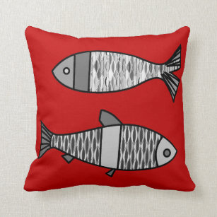 Red And Silver Pillows Decorative Throw Pillows Zazzle