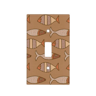 Retro Modern Fish, Tan, Beige and Light Brown Switch Cover
