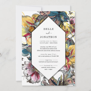 Retro Modern Floral Invitation