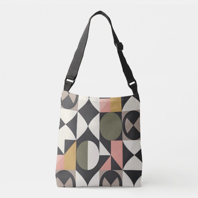 Retro Modern Geometric Harmony crossbody bag (Front)